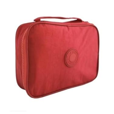 Imagem de Estojo Infantil Escolar Feminino Masculino Box Juvenil Grande Jumbo 2 Compartimentos (SALMÃO)