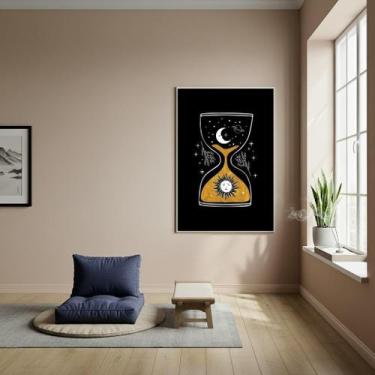 Imagem de Quadro Ampulheta Com Elementos Celestiais - 70X50Cm - Quadros On-Line