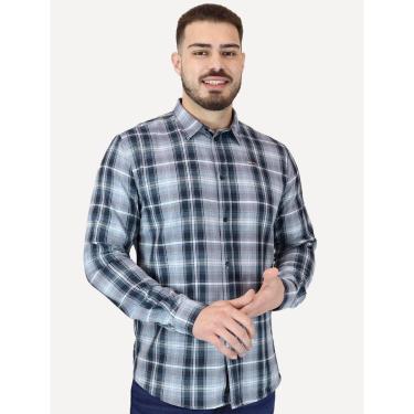 Imagem de Camisa Tommy Jeans Masculina Regular Poplin Xadrez Check Azul-Masculino
