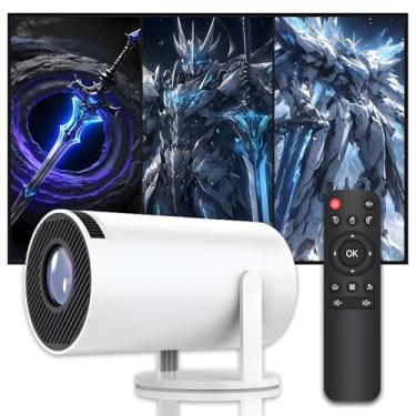 Imagem de Mini projetor inteligente 4K Android 11 WiFi 6 e BT5.0, Allwinner H713 1280 x 720P, projetor de vídeo interno e externo para cinema em casa, rotação de 180° 200ANSI, para telefone/TV Stick/laptop