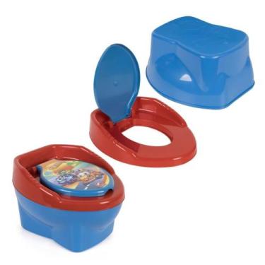 Imagem de Pinico Infantil Troninho Desfralde Privadinha Azul e Vermelho Menino -