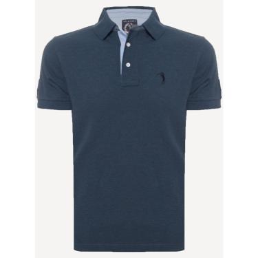 Imagem de Camisa Polo Aleatory Lisa Mescla Azul-Azul-XGG-Masculino