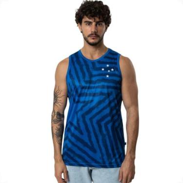 Imagem de Camiseta Regata Masculina Cruzeiro Clássica Logo em Silk - Surf Center