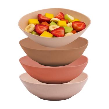 Imagem de Jogo 4 Bowl Mini Tigela Bambu Pp Cores Sortidas Sobremesa Caldos Sopa Lyor 250ml