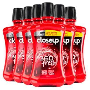 Imagem de Kit Antisséptico Bucal Close Up Red Hot Sem Álcool 500ml 6 Unidades