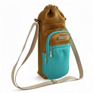 Imagem de Bolsa Térmica (OURO COM TIFFANY) GALANTE para Garrafa de 1 LITRO em Couro Sintético - Coleção Cores VERÃO 2026