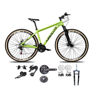 Imagem de Bicicleta Aro 29 Absolute Nero 5 Kit 2x9 Gta Sunrun K7 Freio A Disco Garfo Com Trava Mtb Verde Tam: 17