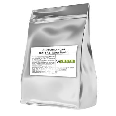 Imagem de WVegan Glutamina Pura, Sabor Neutro, Refil 1 Kg, Vegano, Sem Glúten, Sem Lactose, Sem Açúcar