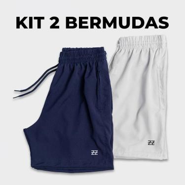 Imagem de Kit 2 Bermudas Masculinas Academia Treino Praia Corrida Shorts Elástico Luzzoo-Masculino