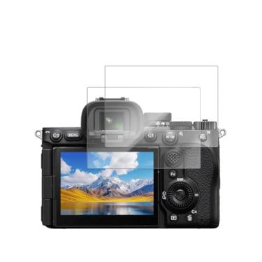 Imagem de YAJOJO Pacote com 2 protetores de tela para câmera híbrida full-frame Sony α7 V, vidro temperado de dureza 9H para Sony Alpha 7 V, antiarranhões, sem bolhas, clareza HD
