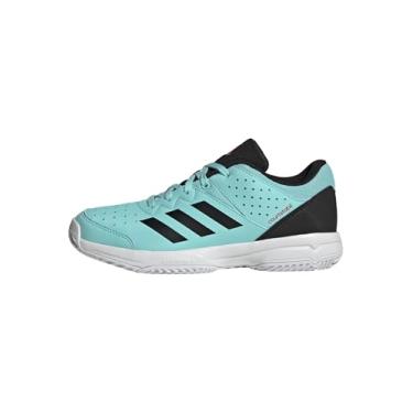 Imagem de adidas Tênis de vôlei unissex infantil Court Stabil, Flash Aqua/Preto/Branco, 17