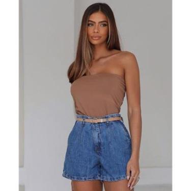 Imagem de SHORTS JEANS MOM FEM COM CINTO PU 24424 40 SKY MÉDIO UNICA-Feminino