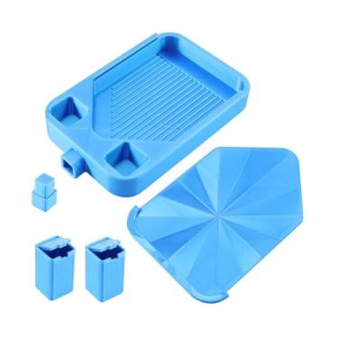 Imagem de KiBcsLic Bandeja Organizadora de Arte com Diamantes Versátil e Antiderramamento para de Miçangas, Ideal para Artesanato, Oficinas, Bordados e, Azul