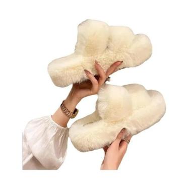 Imagem de Chinelos De Inverno Femininos De Pelúcia 2024 Confortáveis E Macios Pa