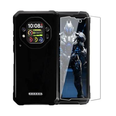 Imagem de WDMYLFTW Capa para Blackview Oscal Tank 1 + película protetora de tela de vidro temperado - capa protetora de TPU (preta)