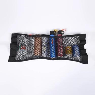 Imagem de Pacote com 1 organizador de porta-malas de carro, rede de armazenamento de malha elástica com tiras de gancho, rede de carga elástica resistente à água para SUV, caminhão, organização de armazenamento