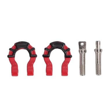 Imagem de RiToEasysports Manilhas de Anéis D, 2 Peças de Gancho de Reboque Com Fivela Em Forma de u de Liga de Metal, Acessórios de Resgate de Guincho para Carro Crawler Rc 1:10 Scx10 (vermelho)