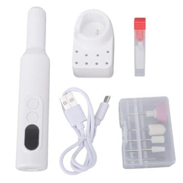 Imagem de Yinhing Kit de Broca de Unhas Elétrica Sem Fio 18000 RPM Display LED Máquina de Lixa de Unhas Portátil Recarregável para Uso Em Salão de Beleza Doméstico Qualidade Profissional Com Múltiplas Brocas e Velocidade para Manicure (Branco)