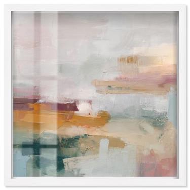Imagem de Blended Shores II Shadowbox Print Sunset Wall Art por Art Remedy, moldura branca, 63 x 63 cm