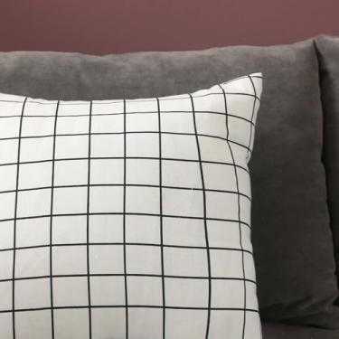Imagem de GLOGLOW Capa de Almofada Decorativa de Linho, Estilo Nórdico, Capa de Almofada Confortável para sofá e Sala de Estar, Decoração Têxtil para Casa (45x45)
