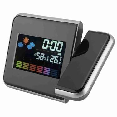 Imagem de GLOGLOW Despertador/Relógio/Relógio de Parede/rádio Com Projetor Com Display de Temperatura e Umidade, Função Soneca, Projeção de Tempo, 5,9 X 4,3 X 0,8 Polegadas, USB e Digital Alimentado por