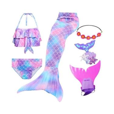 Imagem de Fantasia De Sereia Para Meninas, Traje De Cosplay, Maiô De Fantasia Co