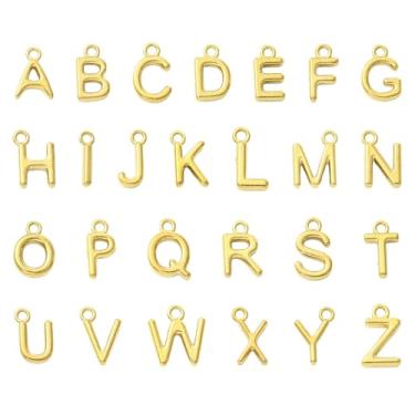 Imagem de Ipotkitt 26 peças de aço inoxidável 304 pingentes letras A~Z pingentes do alfabeto para fazer joias, artesanato, pulseira, colar, brincos, chaveiros