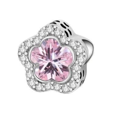 Imagem de 1 peça elegante chá da tarde pingente de contas de prata adequado para mulheres, faça você mesmo e roupa diária combinando joias decoração presente para mamãe, 11.16*11.3mm, Prata, Sem Pedra Preciosa