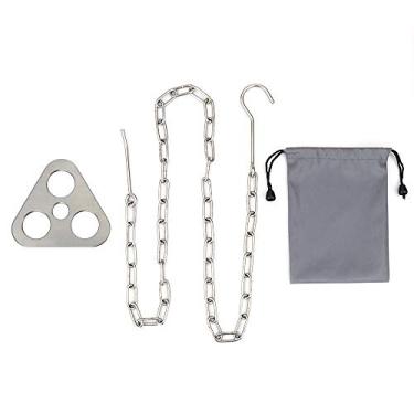 Imagem de Tripé para Fogueira Portátil Suporte Panela Suspensa Multifuncional Churrasco com Gancho de Corrente Leve Fácil Instalar Capacidade Carga Cozinha Camping