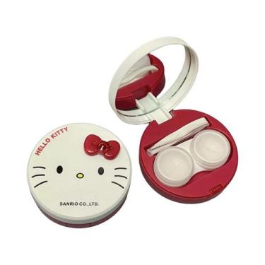 Imagem de Estojo De Lentes De Contato Kawaii Hello Kitty Com Espelho, Caixa Port