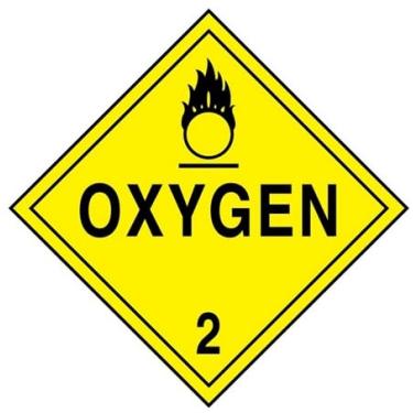 Imagem de OXYGEN CLASS 2 Sinal DOT Placards & Shipping Metal Tin Sign 30 x 30 cm Aviso para Uso Industrial e Comercial (Z734)