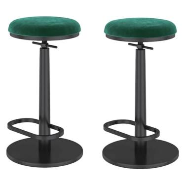 Imagem de WYNSJDBB Cadeira de bar alta giratória com apoio para os pés, conjunto de 2 banquetas ergonômicas, cadeira de balcão sem apoio para os pés