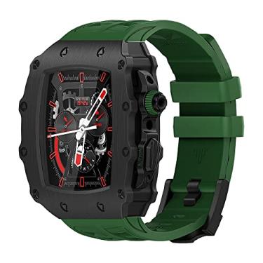 Imagem de VEVEL O conjunto de pulseira de caixa de liga de zinco é adequado para Apple Watch 45 mm (série 8 7) 6/5/4/SE para 44 mm usado para Apple Watch Watch Band (Cor: F, Tamanho: 45 mm para 8/7)