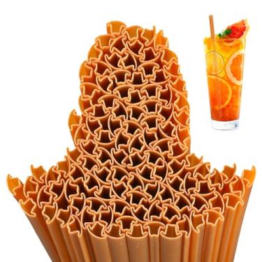 Imagem de Potchen 50 peças de canudos de plástico em forma de chapéu de cowboy para festa de cowboy descartável para coquetéis ocidentais decorações de festa de vaqueira (marrom)