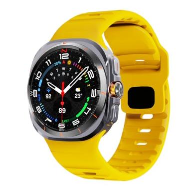 Imagem de TIOYW Para samsung galaxy assista ultra cinta 47mm acessórios pulseira cinto esporte silicone correa pulseira para galaxy watch7 ultra pulseiras(Racing Yellow)