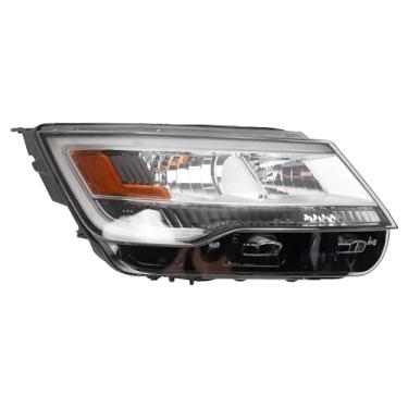 Imagem de Dasbecan Farol de halogênio com LED DRL compatível com Ford Explorer Limited/XLT/Platinum 2016-2018 Conjunto de farol lado direito do passageiro alojamento preto lente transparente substitui #