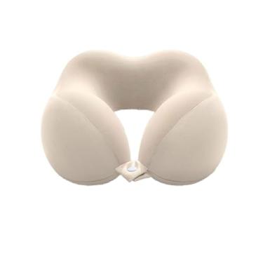 Imagem de Travesseiro De Pescoço De Viagem, Travesseiros De Viagem Para Avião Para Dormir, Travesseiro De Pescoço De Espuma De Memória Em Forma De U Para Descanso Para Dormir, Carro De Avião E Uso (Color:beige)