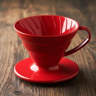 Imagem de Coador V60 Hario Acrílico Vermelho Tamanho 01 Coador de Café Japonês O