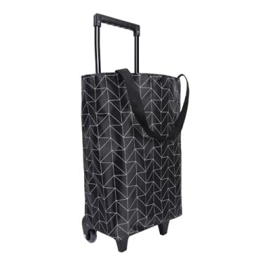 Imagem de Carrinho de compras pequeno dobrável, carrinho de compras com rodas, bolsa portátil dobrável, bolsa de rodinhas impermeável, bolsa de transporte para subir escadas para viagens, presente para mulheres