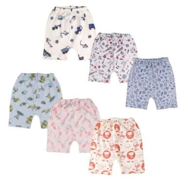 Imagem de Shorts Bebe Algodao Kit 3 Pecas Estampadas Diversos Modelos - Tanran B