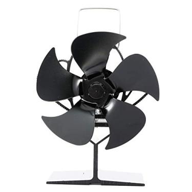 Imagem de 5 Pás de Ventilador Forno Aquecimento a Lenha Circulando Calor Econômico Energia Sem Elétrica Fácil Instalar Liga Alumínio Alta Resistência Ajuste Aut
