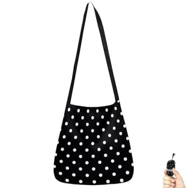 Imagem de BeeGreen Bolsa tiracolo Dots Ultimate – Bolsa reutilizável para compras de supermercado – Bolsas dobráveis compactas portáteis resistentes