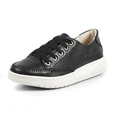 Imagem de Tênis Feminino Casual Preto em Couro DIfranca - 104, 40