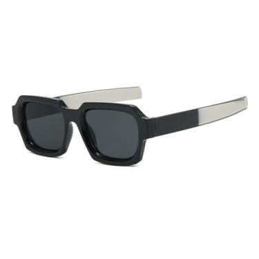 Imagem de Óculos de Sol UV400 - Armação Bicolor Estilo Punk para Homens e Mulheres, Esportes ao Ar Livre, Corrida e Ciclismo, Cinza