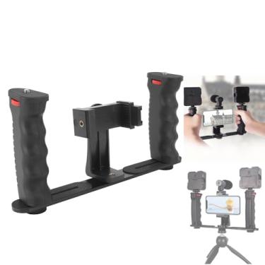 Imagem de Estabilizador Gimbal para Celular com 2 Empunhaduras, Suporte para Smartphone, Equipamento para Filmagem e Fotografia Estável
