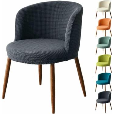 Imagem de Cadeira De Jantar Com Encosto Baixo, Capa Semi-Circular Curvada, Protetor De Cadeira Extensível Para Casa, Hotel, Escritório, Café