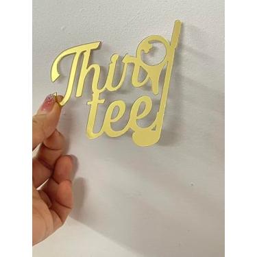 Imagem de Topper de bolo de acrílico Thirtee Gold, 30 anos, decoração temática de golfe de trinta anos, 30º aniversário, Olá 30, Cheers to 30 anos, 30ª palheta de bolo para decoração de festa de aniversário de