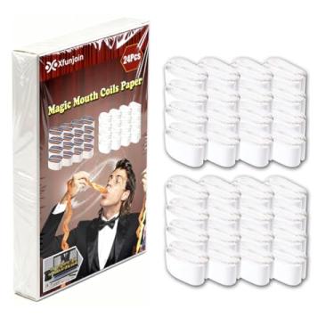 Imagem de Xfunjoin 24 Pieces White Extending Mouth Coils - Professional Magic Trick Paper for Stage & Close-Up Illusions