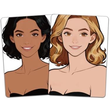 Imagem de DELORIGIN 2 peças de quadro de prática de pintura facial, tamanho A4, reutilizável, quadro de prática de maquiagem, ferramenta de exercícios, suprimentos de pintura facial para iniciantes (rosto