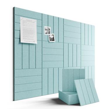 Imagem de Quadro de avisos grande de feltro 122 cm x 91 cm Alternativo para quadro de cortiça - pacote com 12 com 70 abas adesivas removíveis seguras, quadros de cortiça para paredes, quadro de cortiça para